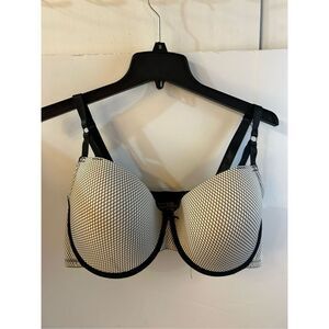 Pure Beauty 42D Renee Rafe Sexy Black‎ White Strappy Bra